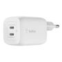Belkin USB-C GaN PD PPS Dual Wall Charger, 65W , WCH013vfWH