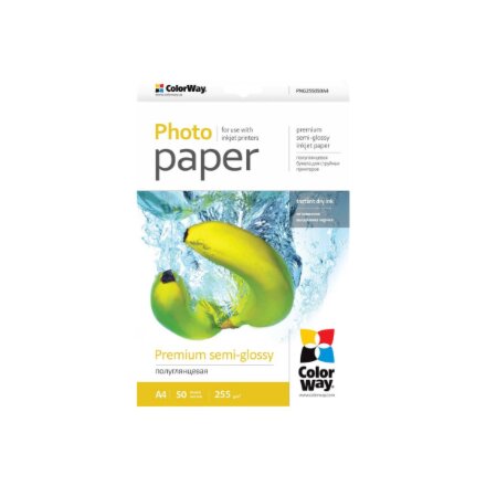 ColorWay Photo Paper, 50 sheets , Premium Semi-Glossy , 255 g/m² , A4