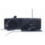 Gembird , 4-in-1 Multimedia office set , KBS-UO4-01 , Keyboard, Mouse, Pad and Headset Set , Wired , Mouse included , US , Black , 630 g