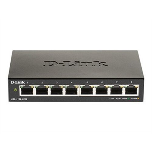 D-Link , Smart Gigabit Ethernet Switch , DGS-1100-08V2 , Managed , Desktop , Power supply type External