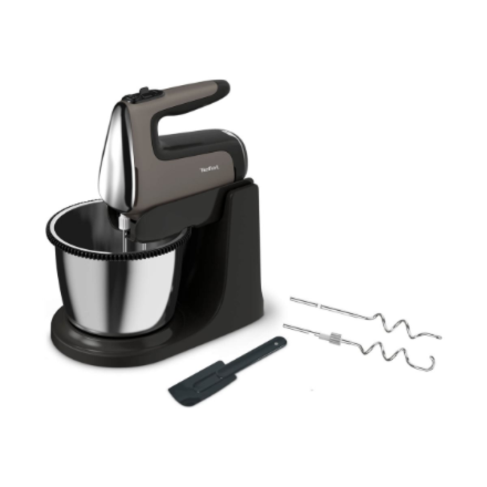 TEFAL , Hand Mixer , Powermix Silence HT654E38 , Hand Mixer , 600 W , Number of speeds 5 , Turbo mode , Dark grey