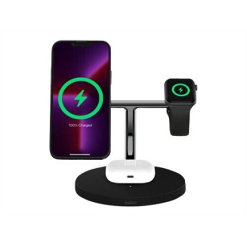 Belkin , Pro MagSafe 3in1 Wireless Charging Stand + AC Power Adapter , BOOST CHARGE