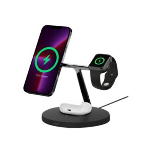 Belkin , Pro MagSafe 3in1 Wireless Charging Stand + AC Power Adapter , BOOST CHARGE