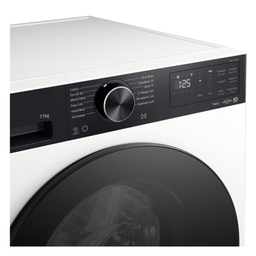 LG Washing machine , F4X5011TKB , Energy efficiency class A , Front loading , Washing capacity 11 kg , 1400 RPM , Depth 57 cm , Width 60 cm , Display , LED , White