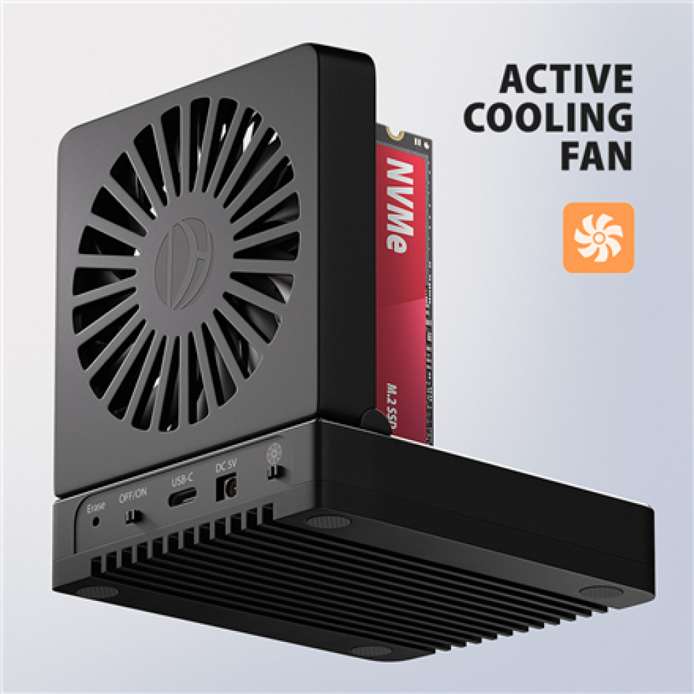AXAGON ADSA-M2C44 USB4 docking station for 4x M.2 NVMe SSDs with disk cloning function without a PC