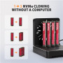 AXAGON , ADSA-M2C44 USB4 docking station for 4x M.2 NVMe SSDs with disk cloning function without a PC