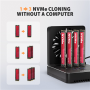 AXAGON ADSA-M2C44 USB4 docking station for 4x M.2 NVMe SSDs with disk cloning function without a PC