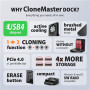 AXAGON , ADSA-M2C44 USB4 docking station for 4x M.2 NVMe SSDs with disk cloning function without a PC
