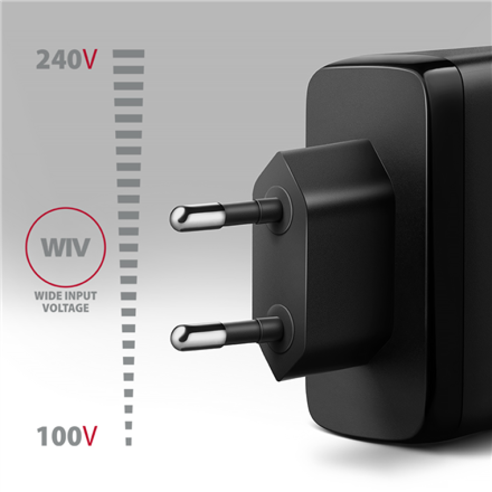 AXAGON GaN wallcharger, 3x port (USB-A + 2x USB-C), PD3.0/PPS/QC4+/SFC2.0/AFC/SCP/FCP/Apple, 100W , ACU-DPQ100