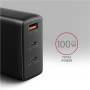 AXAGON GaN wallcharger, 3x port (USB-A + 2x USB-C), PD3.0/PPS/QC4+/SFC2.0/AFC/SCP/FCP/Apple, 100W , ACU-DPQ100