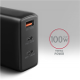 AXAGON GaN wallcharger, 3x port (USB-A + 2x USB-C), PD3.0/PPS/QC4+/SFC2.0/AFC/SCP/FCP/Apple, 100W , ACU-DPQ100