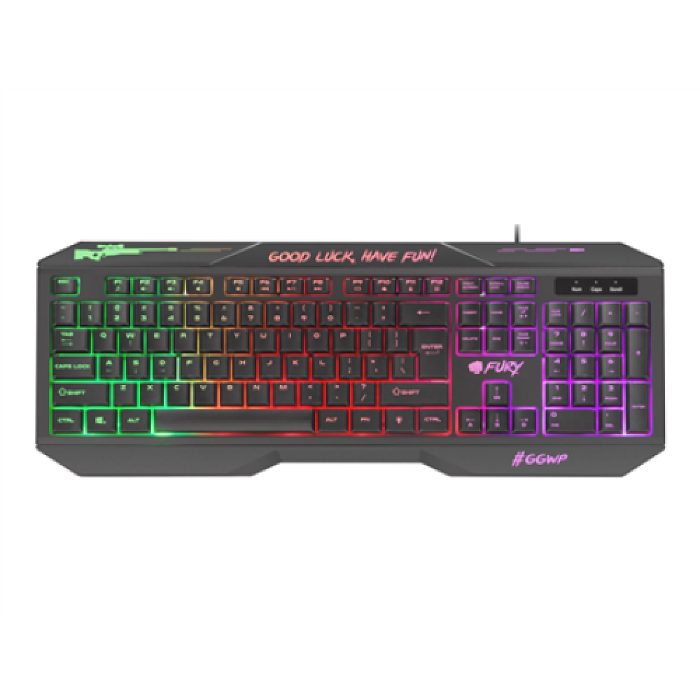 Fury HELLFIRE 2 Gaming keyboard RGB LED light US Wired Black 1.45 m