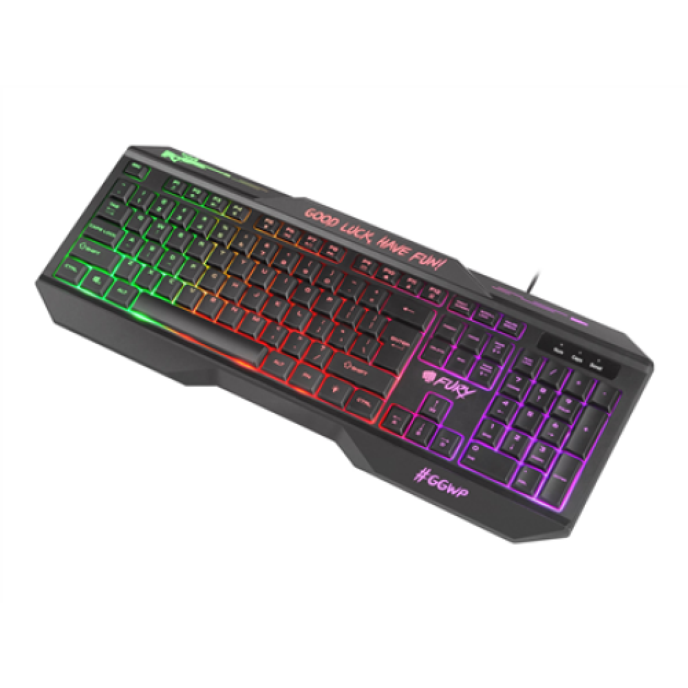 Fury HELLFIRE 2 Gaming keyboard RGB LED light US Wired Black 1.45 m