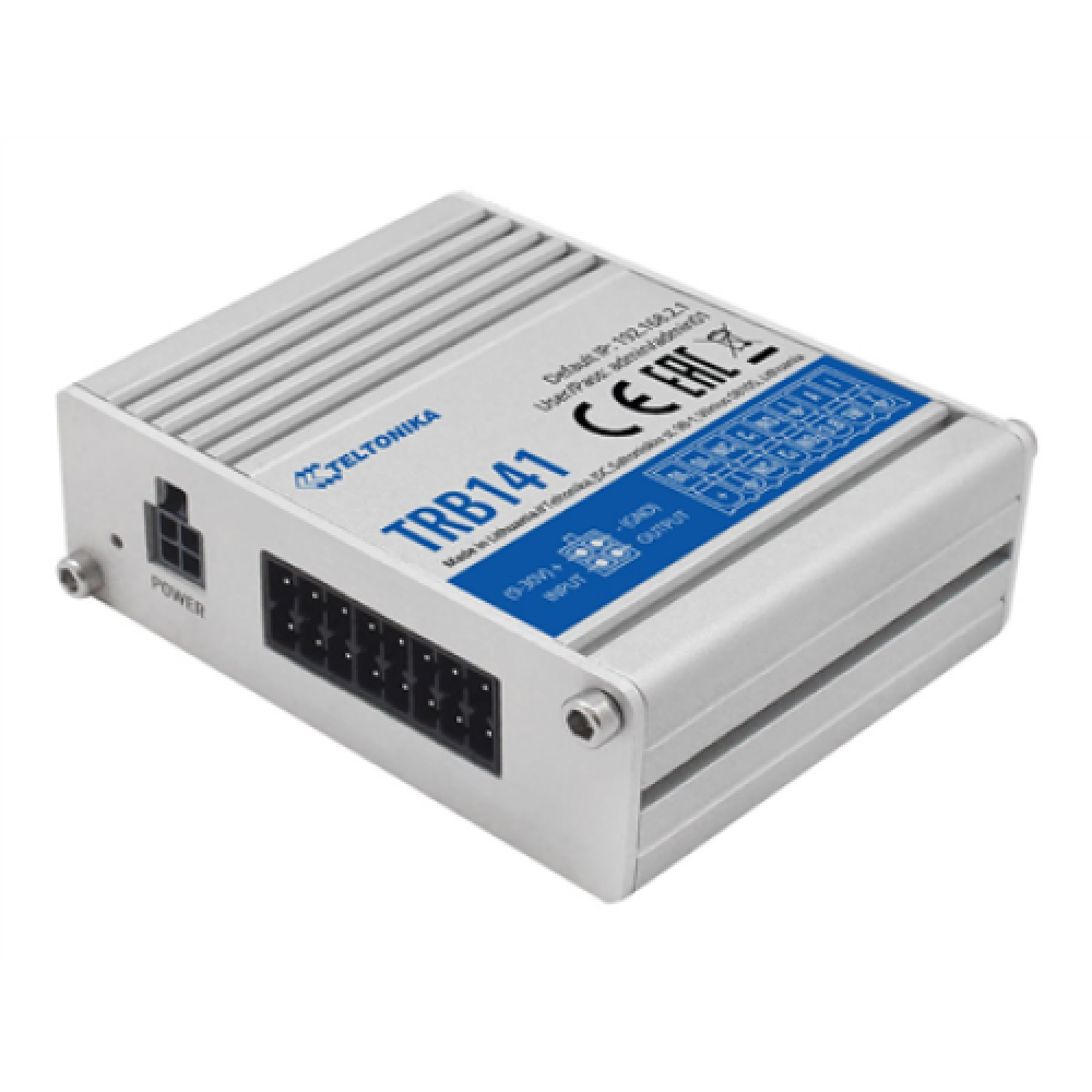 LTE Gateway: No WiFi, 4G, Input/Output, Micro USB , LTE Gateway , TRB141 , No Wi-Fi , Ethernet LAN (RJ-45) ports 0 , Mesh Support No , MU-MiMO No , 2G/3G/4G , Antenna type 1 x SMA for LTE , 1 x Virtual network interface via micro USB