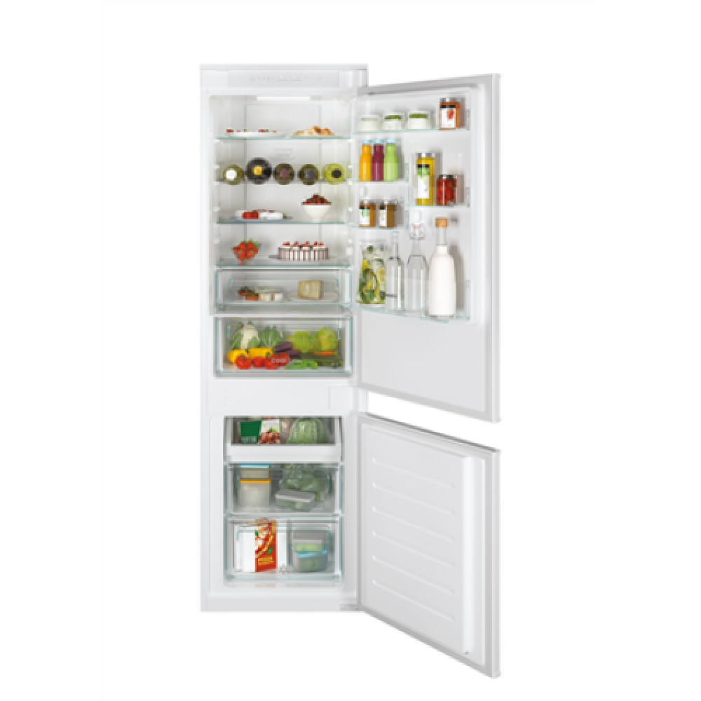 Candy , CBT5518EW , Refrigerator , Energy efficiency class E , Built-in , Combi , Height 177.2 cm , No Frost system , Fridge net capacity 186 L , Freezer net capacity 62 L , Display , 37 dB , White