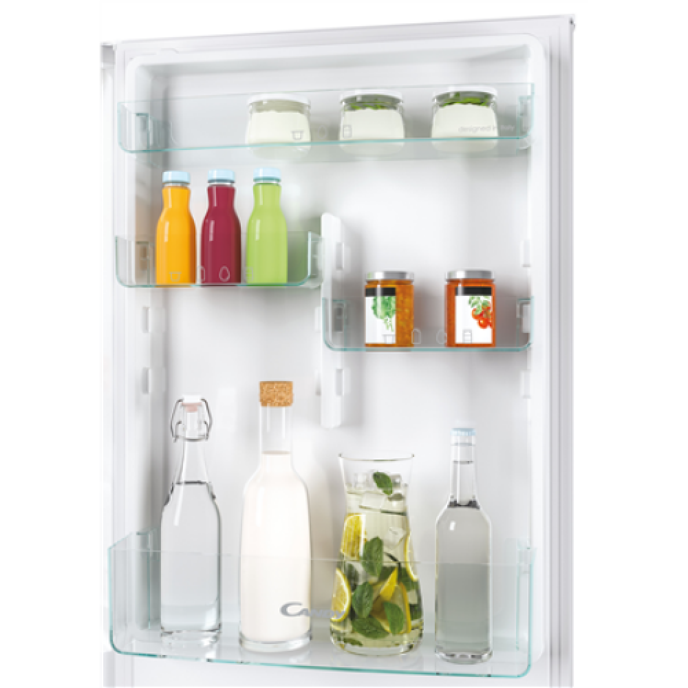 Candy , CBT5518EW , Refrigerator , Energy efficiency class E , Built-in , Combi , Height 177.2 cm , No Frost system , Fridge net capacity 186 L , Freezer net capacity 62 L , Display , 37 dB , White