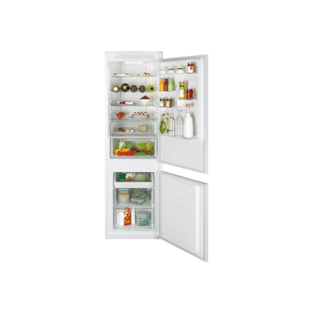 Candy , CBT5518EW , Refrigerator , Energy efficiency class E , Built-in , Combi , Height 177.2 cm , No Frost system , Fridge net capacity 186 L , Freezer net capacity 62 L , Display , 37 dB , White
