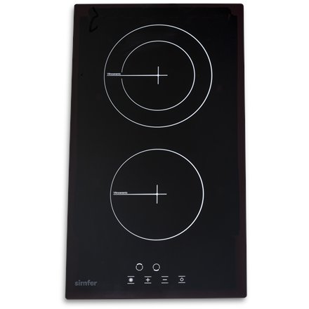 Simfer , Hob , H3.020.DEBSP , Vitroceramic , Number of burners/cooking zones 2 , Touch , Black