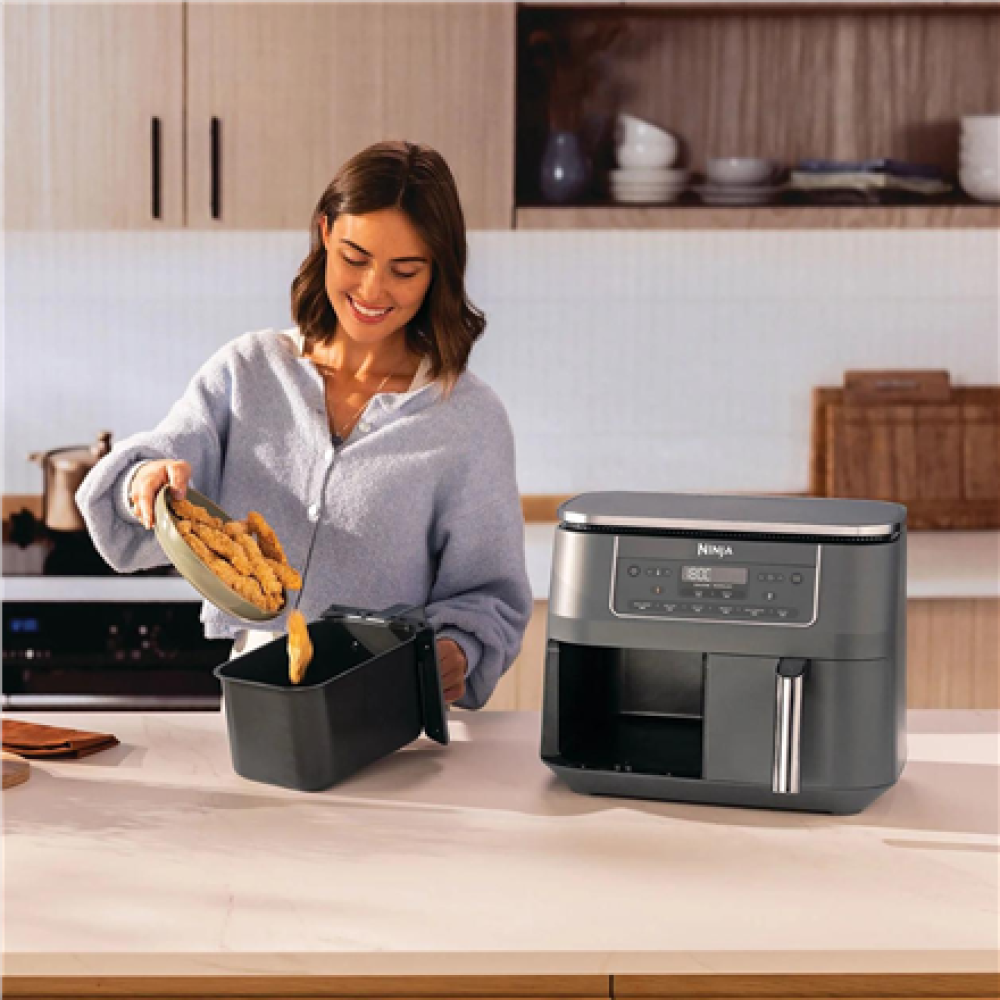 NINJA Double hot air fryer , DZ300EU , Power 2400 W , Capacity 7.6 L , Grey
