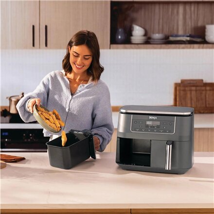 NINJA Double hot air fryer , DZ300EU , Power 2400 W , Capacity 7.6 L , Grey