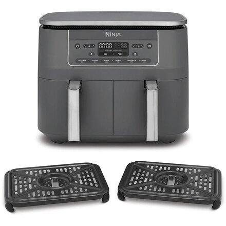 NINJA Double hot air fryer , DZ300EU , Power 2400 W , Capacity 7.6 L , Grey