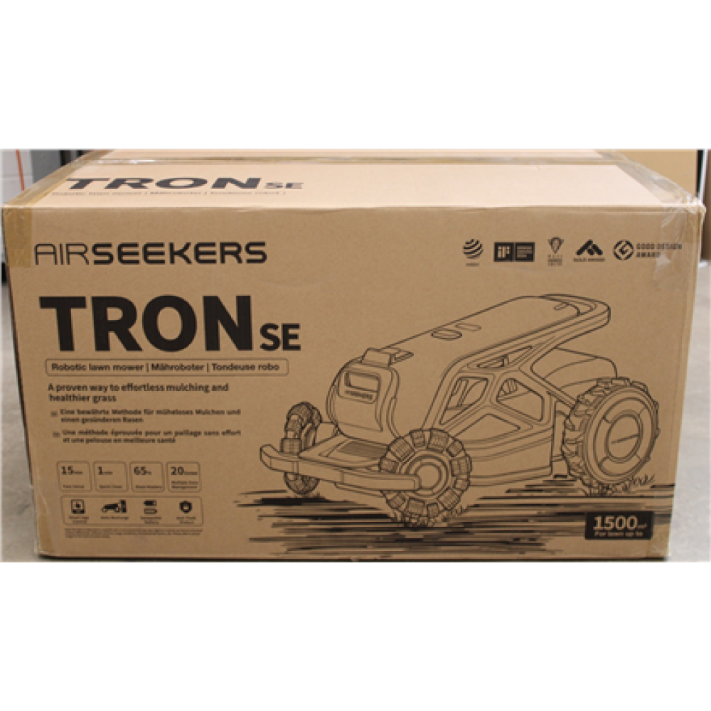 SALE OUT. AIRSEEKERS LIMITED Tron SE 300° AI Vision Mulching Mower, 1500m², Ai Vision + NRTK , 10 Ah , DAMAGED PACKAGING, USED, DIRTY AND SCRATCHED
