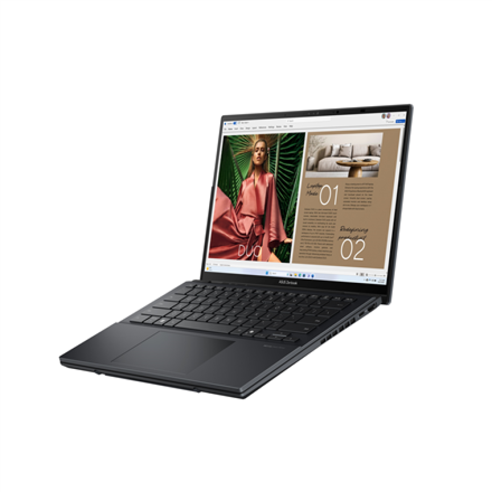 Asus Zenbook Duo UX8406CA-PZ068X , Basalt Gray , 14 , OLED , Touchscreen , 3K , 2880 x 1800 pixels , Glossy , Intel Core Ultra 9 , 285H , 32 GB , LPDDR5X , Solid-state drive capacity 2000 GB , Intel Arc Graphics , Windows 11 Pro , 802.11be , Bluetooth ver