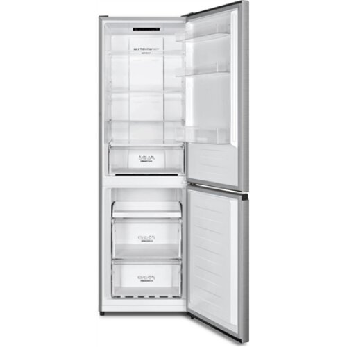 Gorenje , Refrigerator , NRK619EPXL4 , Energy efficiency class E , Free standing , Combi , Height 186 cm , No Frost system , Fridge net capacity 207 L , Freezer net capacity 97 L , Display , 39 dB , Stainless steel