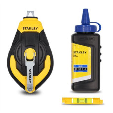 Stanley STHT47312-0 30M 3:1 Comfort Grip Reel Kit With Blue Chalk and Line Level Stanley STHT47312-0 30M 3:1 Comfort Grip Reel Kit With Blue Chalk and Line Level