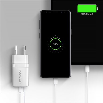AXAGON Wallcharger 2x port (USB-A + USB-C), 20W , ACU-PQ20W