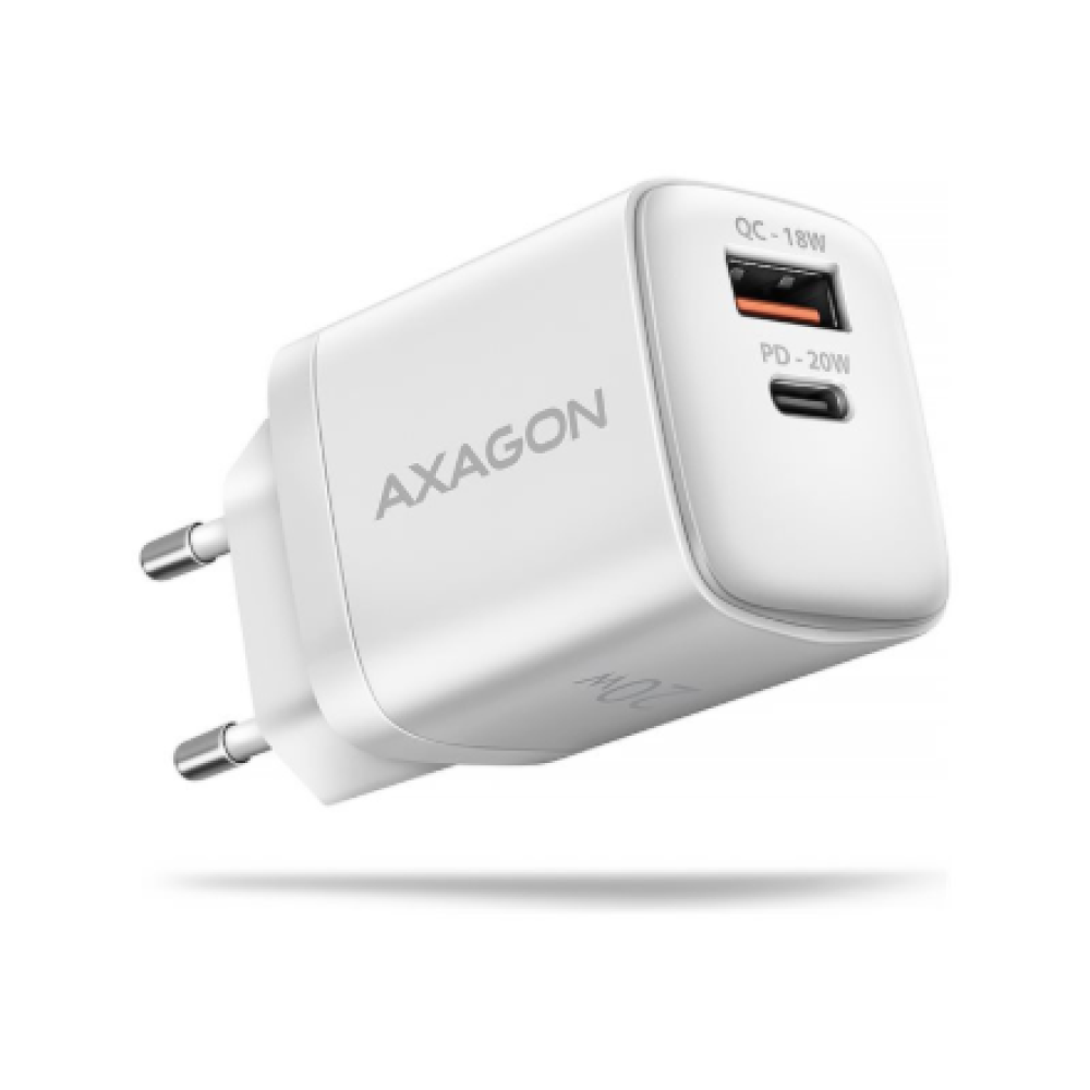 AXAGON Wallcharger 2x port (USB-A + USB-C), 20W , ACU-PQ20W