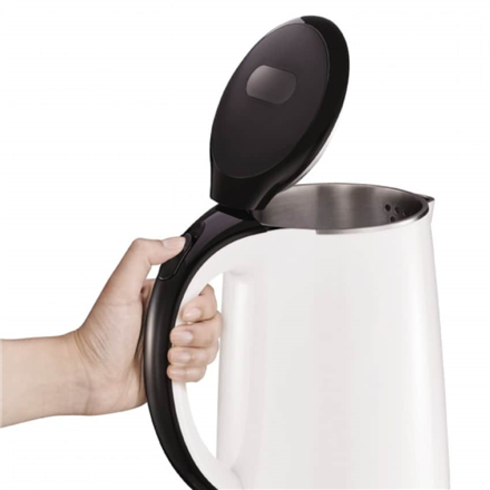 TEFAL , KO260130 , Standard kettle , 2400 W , 1.7 L , Stainless steel , 360° rotational base , White