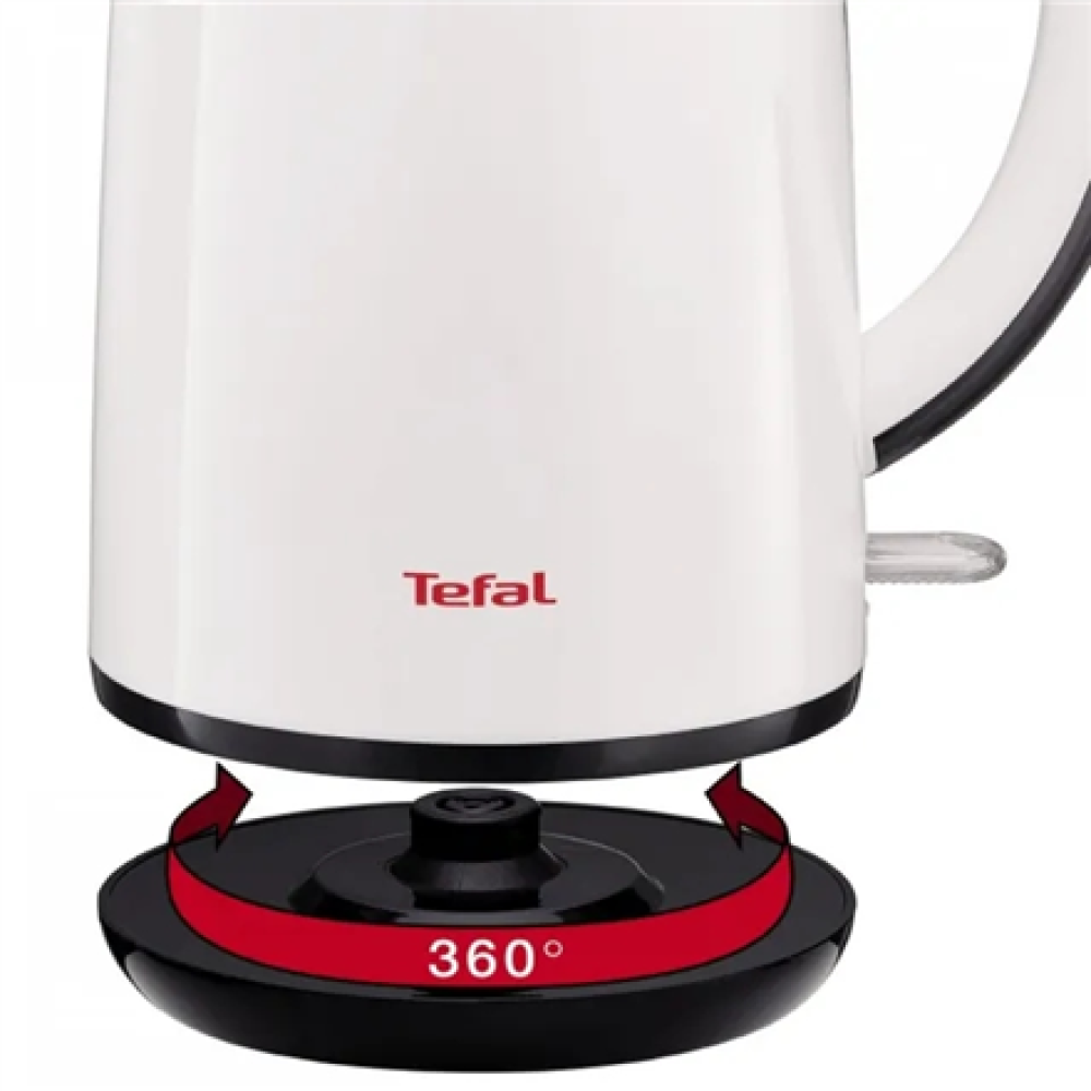 TEFAL , KO260130 , Standard kettle , 2400 W , 1.7 L , Stainless steel , 360° rotational base , White