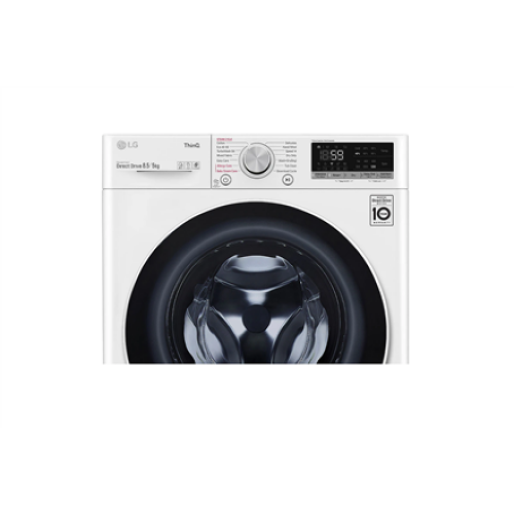 LG Washing Machine with Dryer F2DV5S8S0 Energy efficiency class C, Front loading, Washing capacity 8.5 kg, 1200 RPM, Depth 47.5 cm, Width 60 cm, Display, LED, Drying system, Drying capacity 5 kg, Steam function, Direct drive, Wi-Fi, White