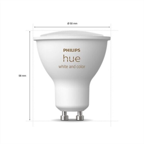 Philips Hue , WCA 5.7W GU10 3pcs pack , GU10 , 5.7 W , White and colored 2000K-6500K +16 million colors , Bluetooth and Zigbee