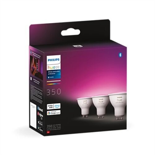 Philips Hue , WCA 5.7W GU10 3pcs pack , GU10 , 5.7 W , White and colored 2000K-6500K +16 million colors , Bluetooth and Zigbee