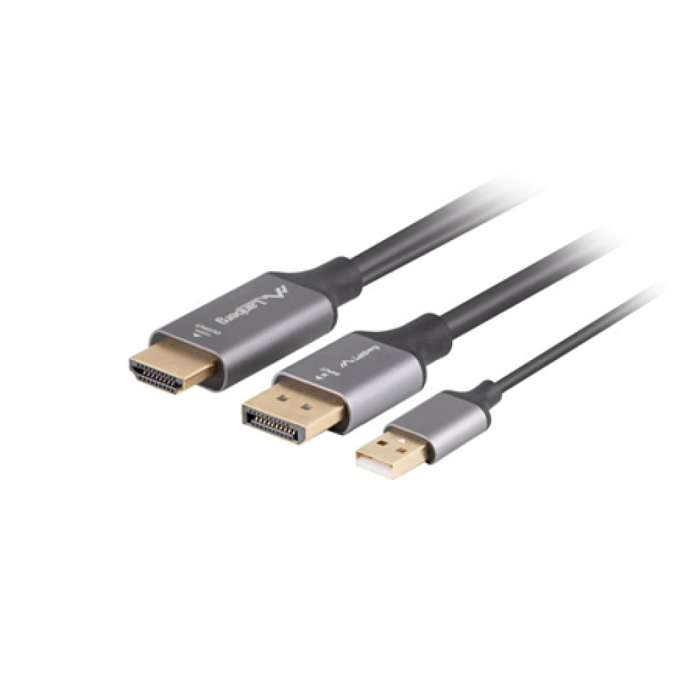 Lanberg HDMI (M) to Displayport (M) cable 4K, Black , CA-HDDP-20CU-0018-BK , 1.8 m
