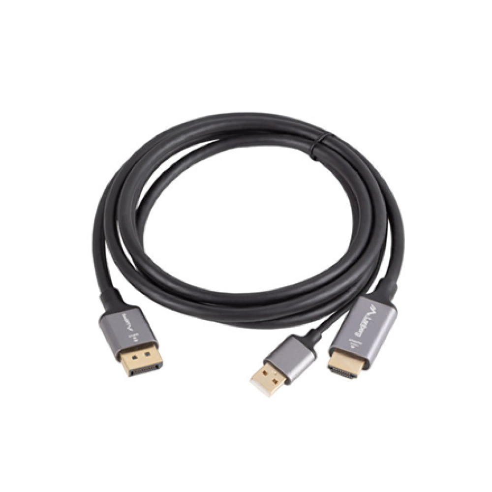 Lanberg HDMI (M) to Displayport (M) cable 4K, Black , CA-HDDP-20CU-0018-BK , 1.8 m