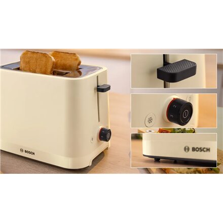 Bosch Compact Toaster , TAT3M127 MyMoment , Number of slots 2 , Housing material Plastic , Beige