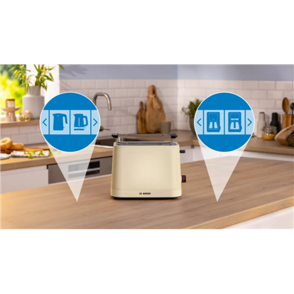 Bosch Compact Toaster , TAT3M127 MyMoment , Number of slots 2 , Housing material Plastic , Beige