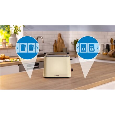 Bosch Compact Toaster , TAT3M127 MyMoment , Number of slots 2 , Housing material Plastic , Beige