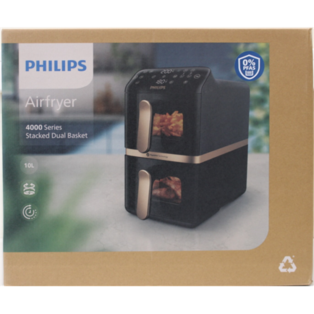 SALE OUT. Philips NA462/70 Dual Basket Airfryer 4000 Series, 10 L, Black/Copper , SALE OUT. Philips Dual Basket Airfryer , NA462/70 4000 Series , Power 2750 W , Capacity 10 L , Rapid Air technology , Black , DAMAGED PACKAGING , 24 month(s)