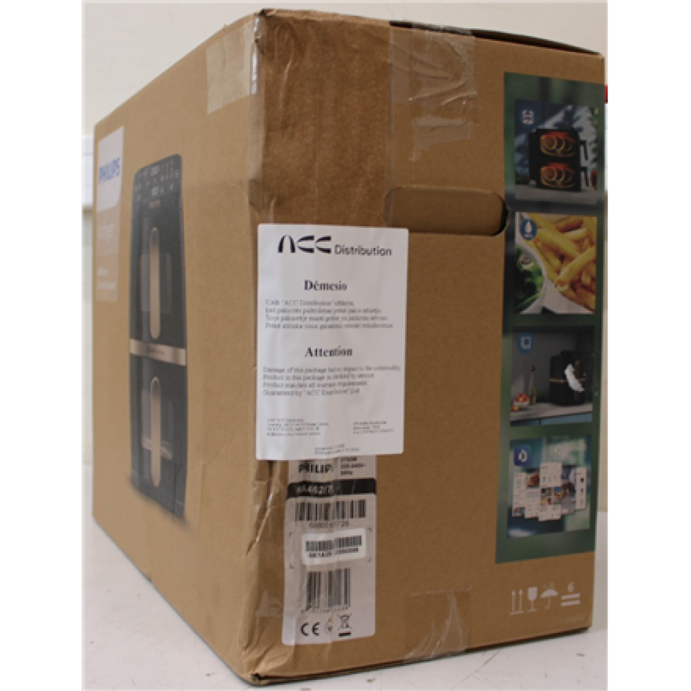 SALE OUT. Philips NA462/70 Dual Basket Airfryer 4000 Series, 10 L, Black/Copper , SALE OUT. Philips Dual Basket Airfryer , NA462/70 4000 Series , Power 2750 W , Capacity 10 L , Rapid Air technology , Black , DAMAGED PACKAGING , 24 month(s)