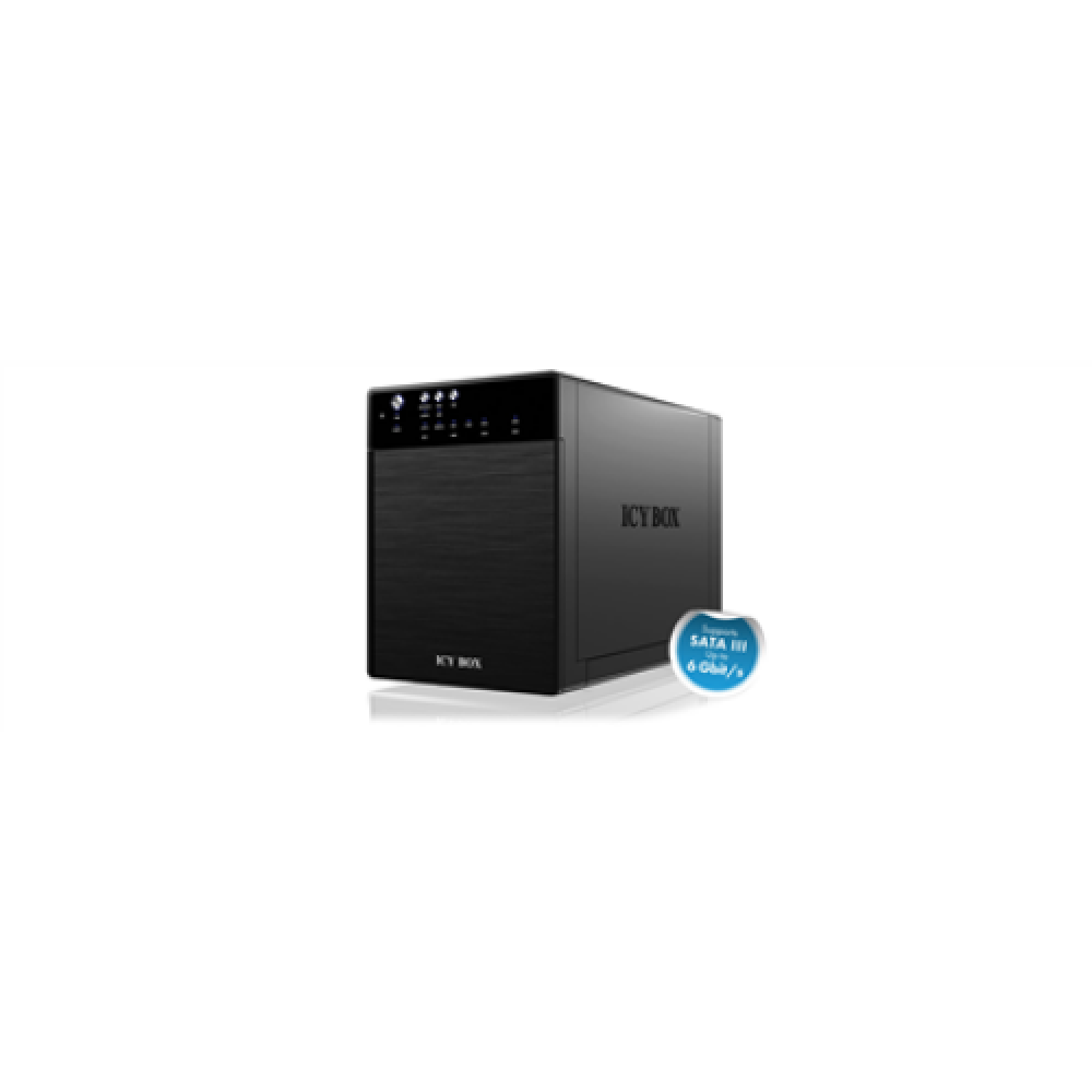 ICY BOX IB-3640SU3, external 4-bay JBOD system for 3,5“ SATA I/II/III HDD, USB 3.0 + eSATA, black , Raidsonic