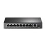 TP-LINK , Switch , TL-SF1009P , Unmanaged , Desktop , 10/100 Mbps (RJ-45) ports quantity 9 , PoE+ ports quantity 8 , Power supply type External