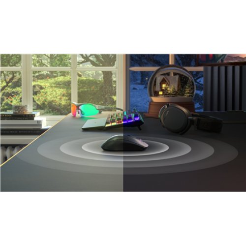 SteelSeries Rival 3 Wireless Optical, RGB LED light, Black, Gaming Mouse, 1000 Hz