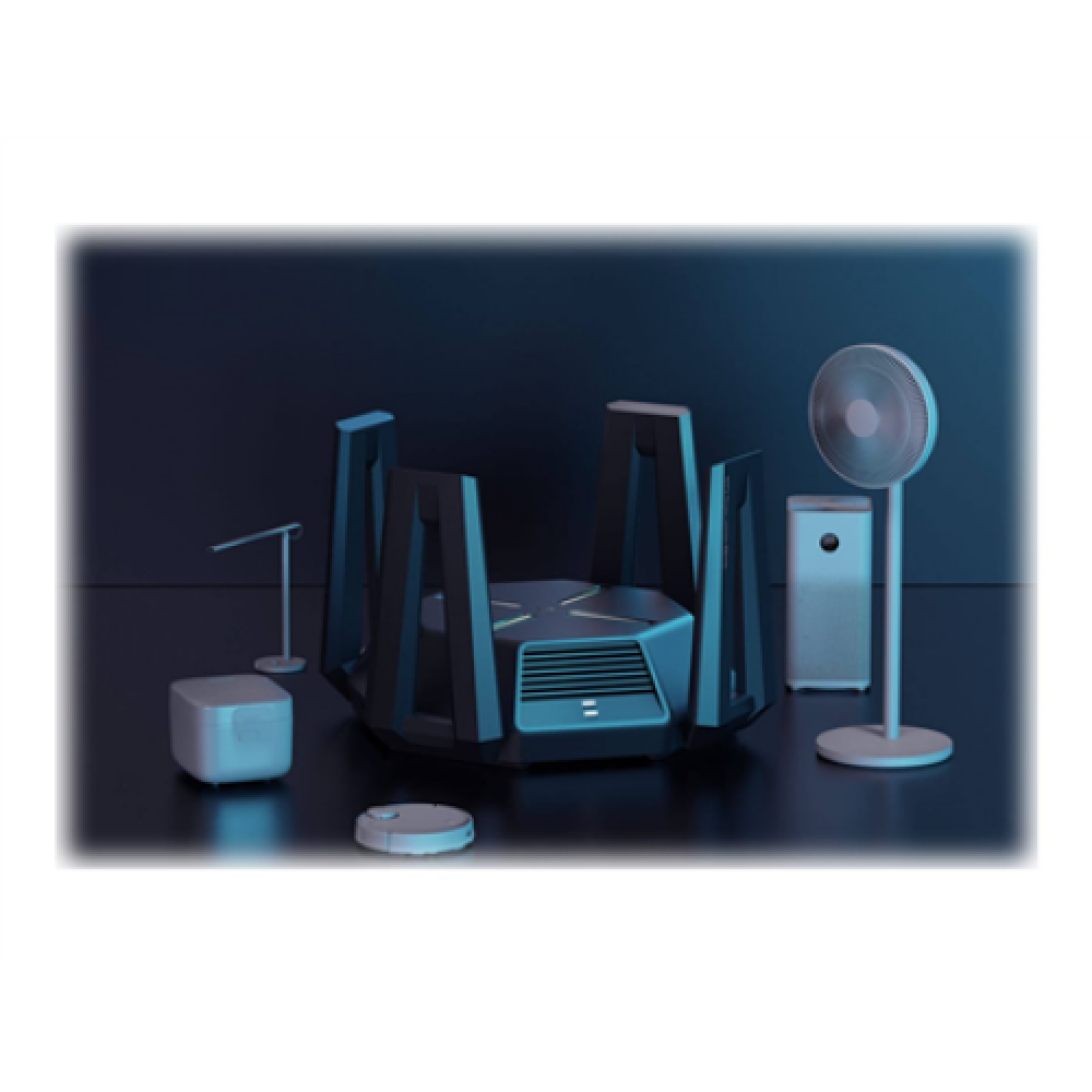 Tri-Band Wireless Wi-Fi 6 Router , Mi AX9000 , 802.11ax , 4804+2402+1148 Mbit/s , 10/100/1000/2500 Mbit/s , Ethernet LAN (RJ-45) ports 5 , Mesh Support Yes , MU-MiMO Yes , No mobile broadband , Antenna type External/Internal , 1 x USB 3.0