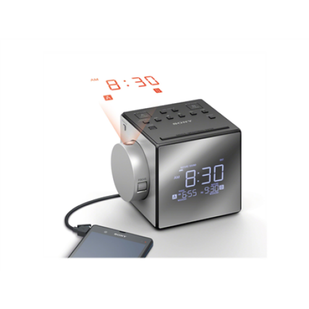 Sony ICF-C1PJ Clock Radio with Time Projector Silver