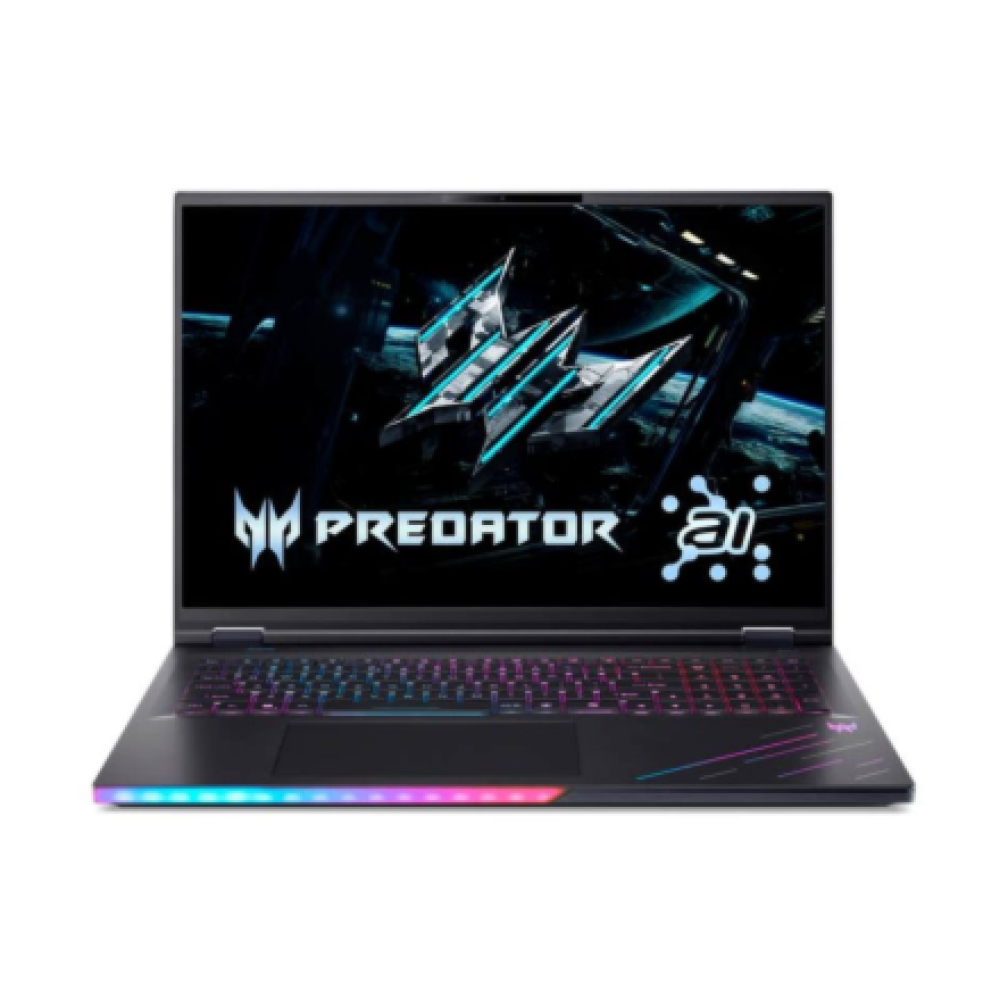 Acer , Predator Helios 18 AI PH18-73-97UF , Abyssal Black , 18 , Mini LED , WQUXGA , 3840 x 2400 pixels , 120 Hz , Intel Core U9 , 275HX , 64 GB , DDR5 , Solid-state drive capacity 1000 GB , NVIDIA GeForce RTX 5090 , GDDR7 , 24 GB , Windows 11 Home , Blue