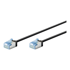 Goobay 74315 Ultra-Flexible CAT 6A Patch Cable, Slim, U/FTP, 0.15 m, Black , Goobay